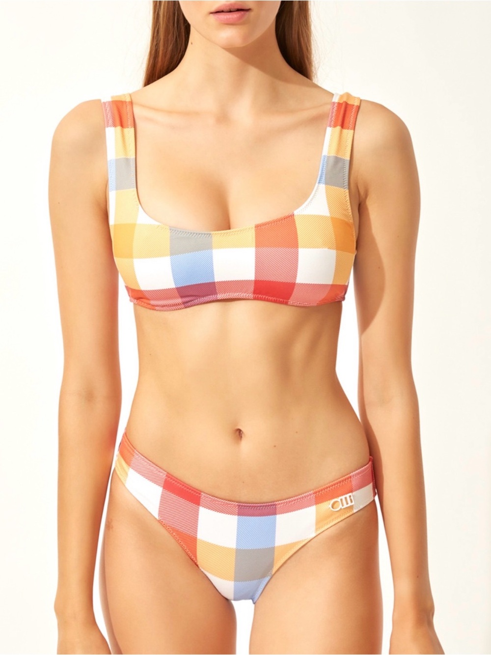 SOLID &  STRIPED Elle Tropical  Plaid Bikini Set